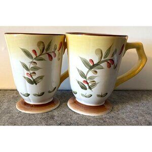 2 Better Homes and Gardens Tuscan Retreat 4.5" Mugs #2555